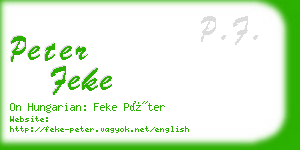 peter feke business card